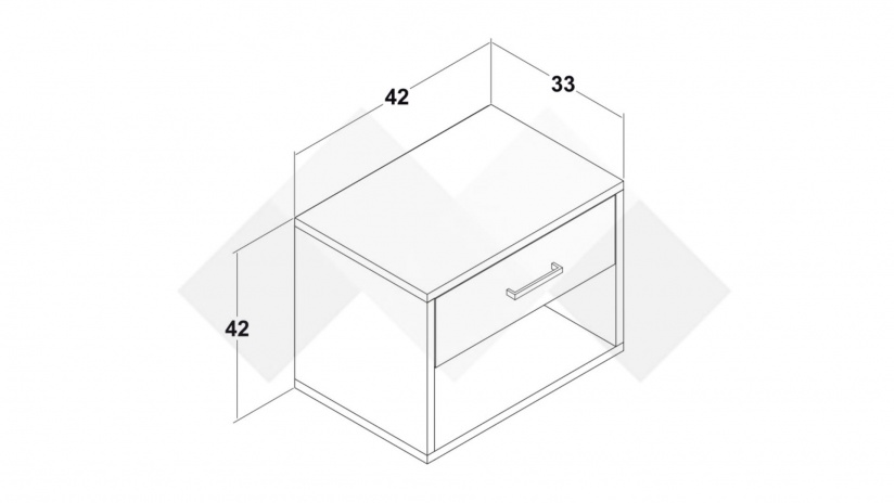 Нощен шкаф Арго дъб сонома - изглед 3