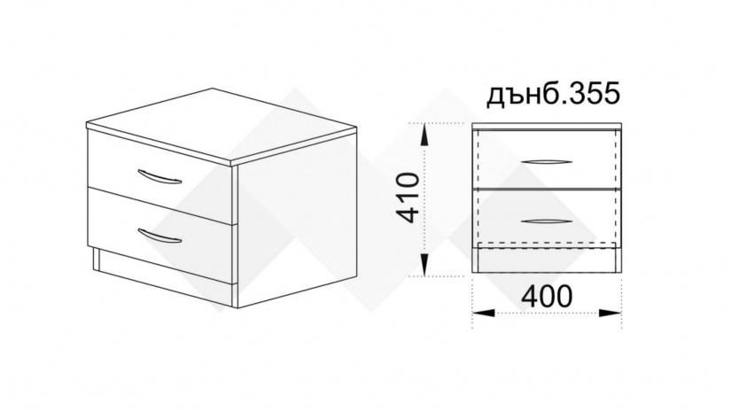 Нощен шкаф Диди тъмна сонома - изглед 2
