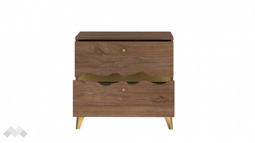Нощен шкаф Кения колониален дъб със златно - изглед 4