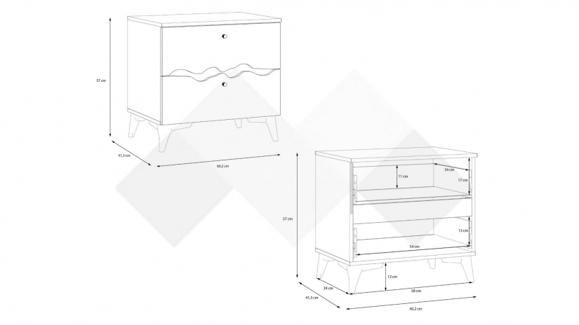 Нощен шкаф Кения колониален дъб със златно - изглед 6