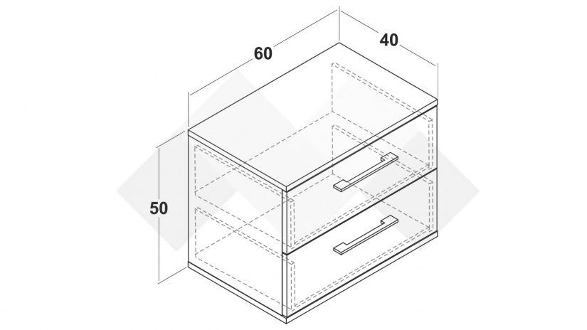 Нощен шкаф Керина памучно бежов с травертин - изглед 2