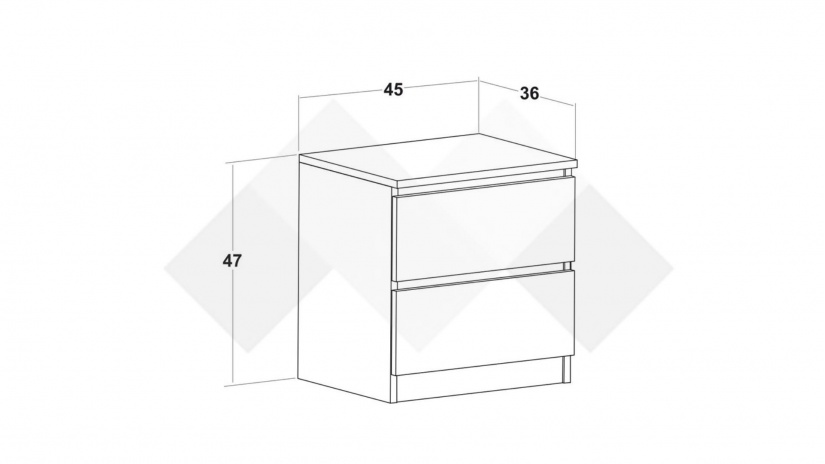 Нощен шкаф Борей браун силвърджак - изглед 2