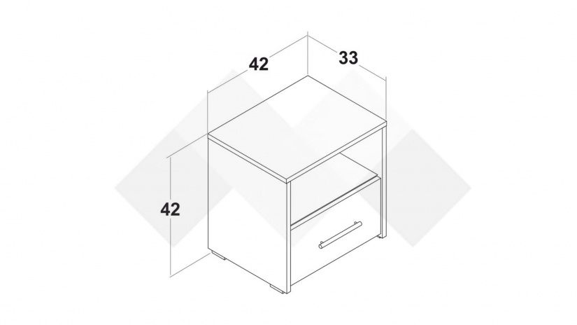 Нощен шкаф Вангард артизан с бяло - изглед 3