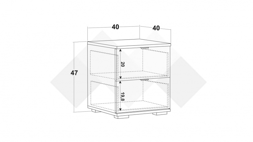 Нощно шкафче Верона дъб артисан с тъмен норвежки бор - изглед 4