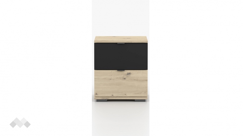 Нощно шкафче Верона дъб артисан с тъмен норвежки бор - изглед 1