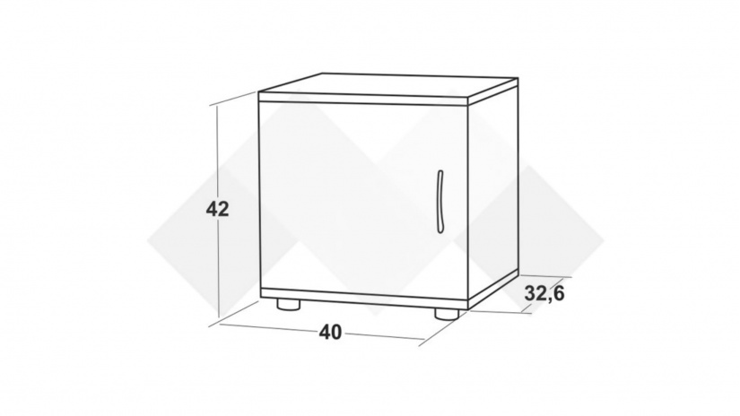 Нощен шкаф №1 дъб антик - изглед 2