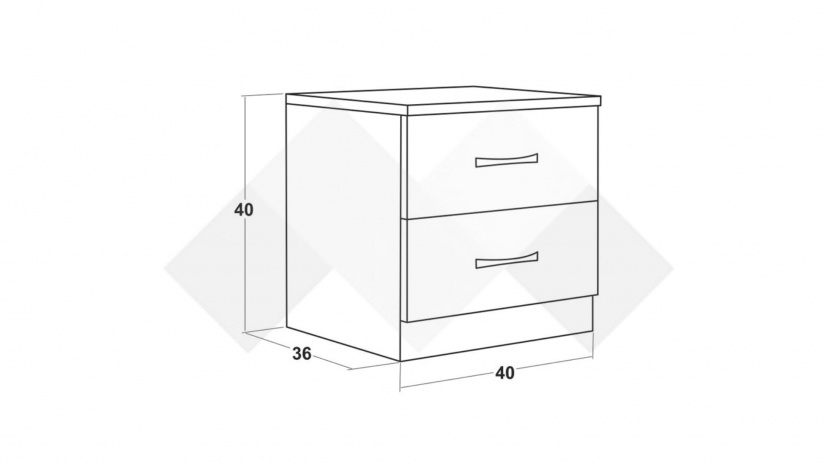 Нощен шкаф Галати дъб вотан светъл с антрацит - изглед 2 - МебелМаг Нощен шкаф Галати дъб вотан светъл с антрацит - изглед 2