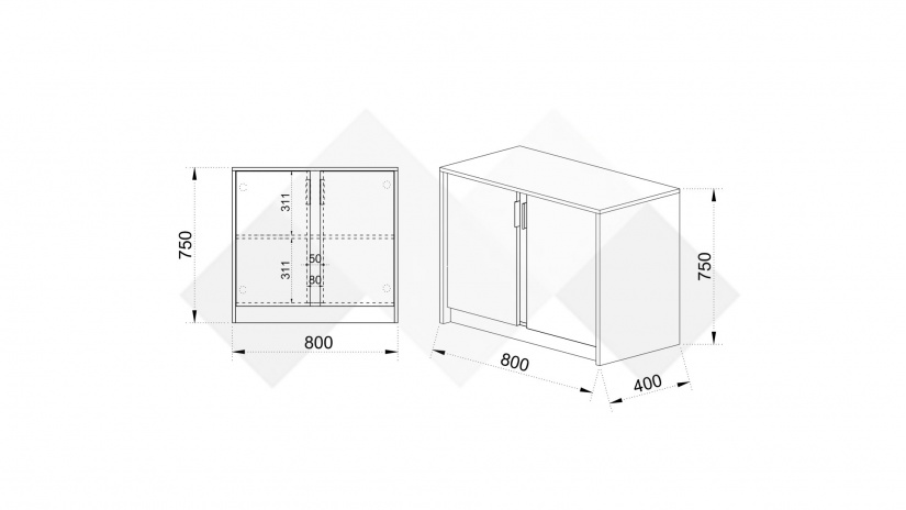 Офис шкаф Кашмир кашмир - изглед 3 - МебелМаг Офис шкаф Кашмир кашмир - изглед 3