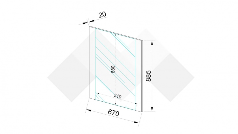 Огледало Харисън дъб пиемона със сонома арвен - изглед 2