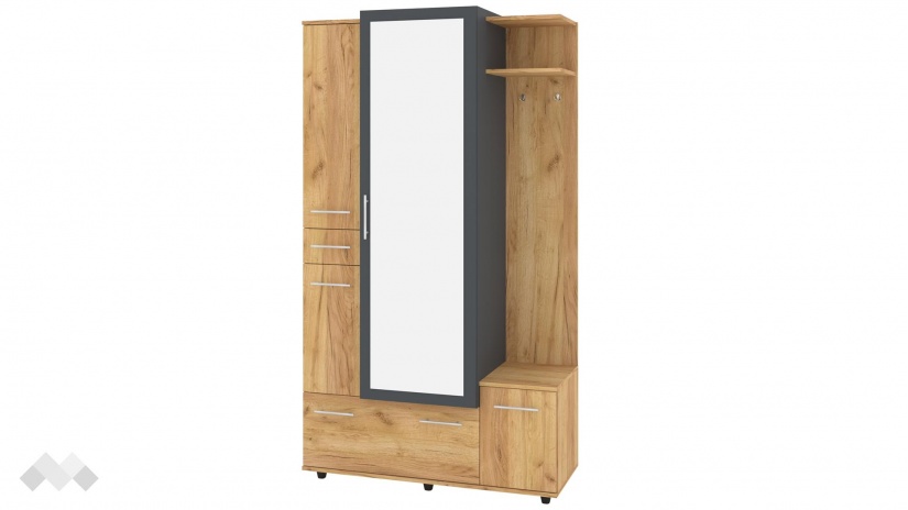 Портманто Медея златен дъб с антрацит - изглед 2