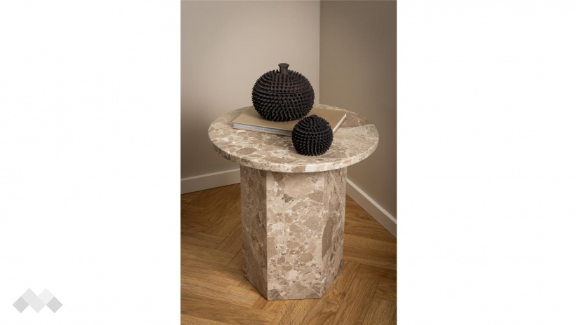 Трапезна маса Наксос неразтегателни кафяв мрамор - изглед 5