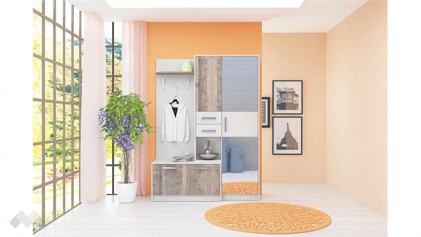 Портманто Алберто лино канова с колониален дъб - изглед 1