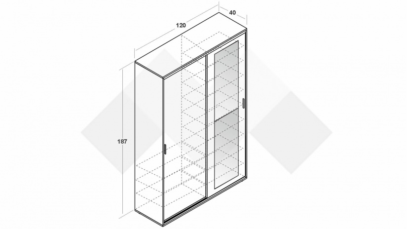 Портманто Андре бяло гладко - изглед 4