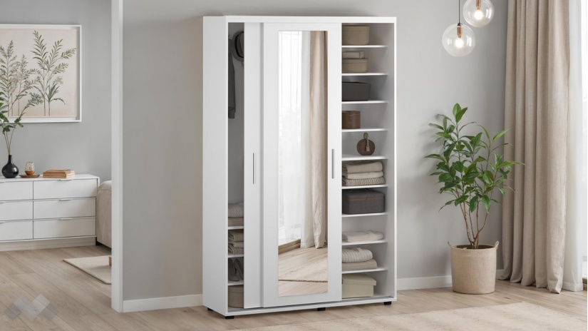 Портманто Андре бяло гладко - изглед 3