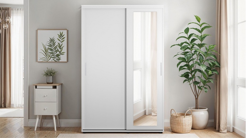 Портманто Андре бяло гладко - изглед 1