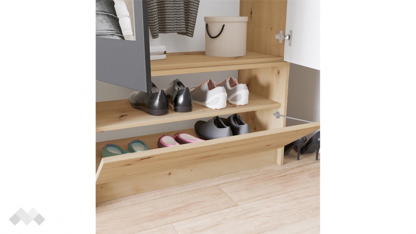 Портманто Атина дъб артисан с графит и дъб натурал - изглед 6