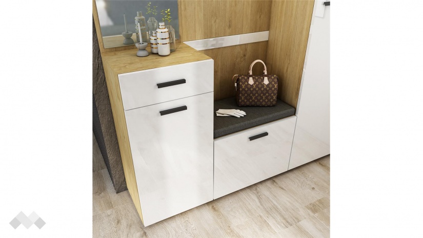 Портманто Еко златен дъб с бял гланц - изглед 4