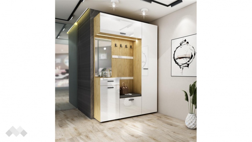 Портманто Еко златен дъб с бял гланц - изглед 1