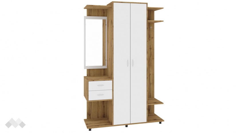 Портманто Фиона златен дъб с бяло - изглед 1