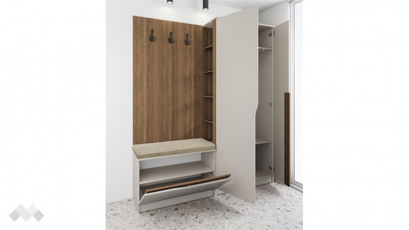 Портманто Хади сатен с песаро - изглед 5