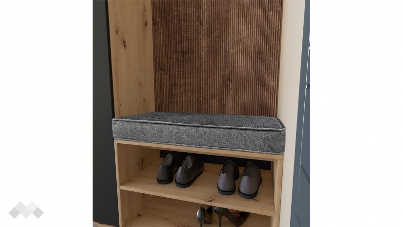 Портманто Хера дъб артисан с дъб натурал и карбон мат - изглед 4