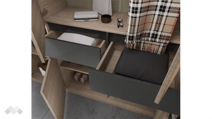 Портманто Кронос мока със сиво кобалт гланц - изглед 4