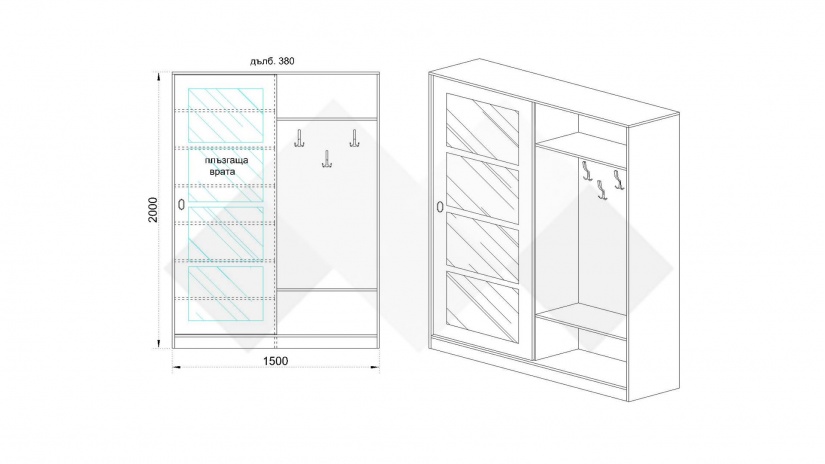 Портманто Марина сонома арвен - изглед 2