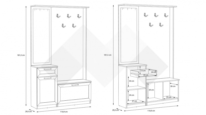 Портманто Никайло дъб сонома - изглед 4
