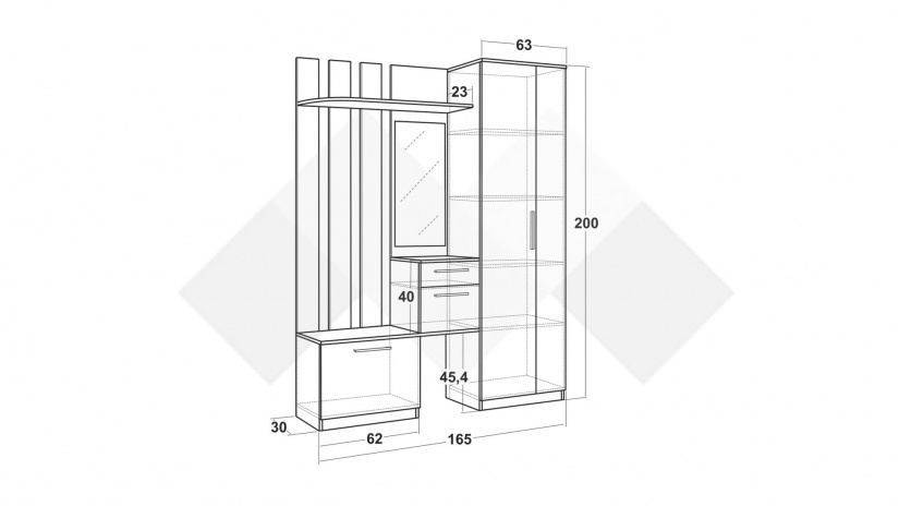 Портманто Салвадор дъб сонома с дъб карбон - изглед 3