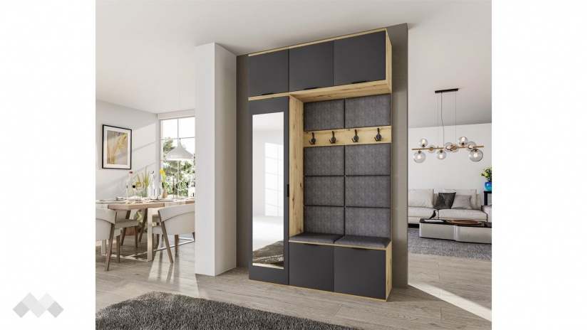 Портманто Шон дъб артисан с графит - изглед 1