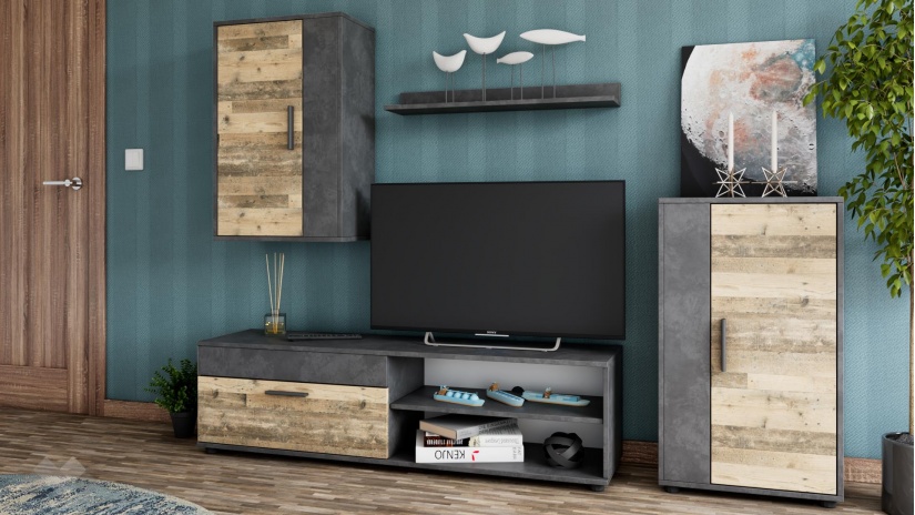 Секция Бърно модулни светъл олд стайл с матера - изглед 2 - МебелМаг Секция Бърно модулни светъл олд стайл с матера - изглед 2