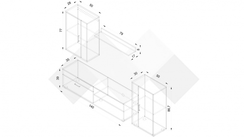 Секция Бърно модулни светъл олд стайл с матера - изглед 4 - МебелМаг Секция Бърно модулни светъл олд стайл с матера - изглед 4
