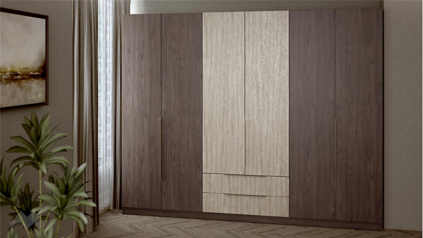 Гардероб Барса шесткрилни дъб арканзас с травертин - изглед 1 - МебелМаг Гардероб Барса шесткрилни дъб арканзас с травертин - изглед 1