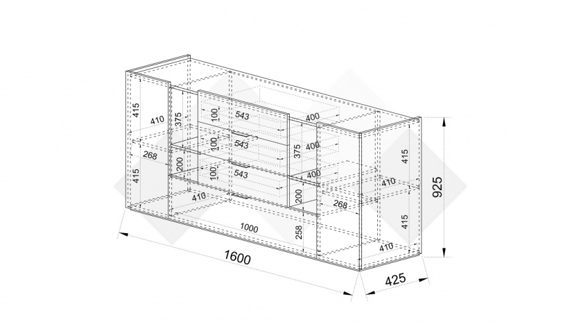 Скрин Емили дъб кота кремона с кашмир - изглед 4 - МебелМаг Скрин Емили дъб кота кремона с кашмир - изглед 4