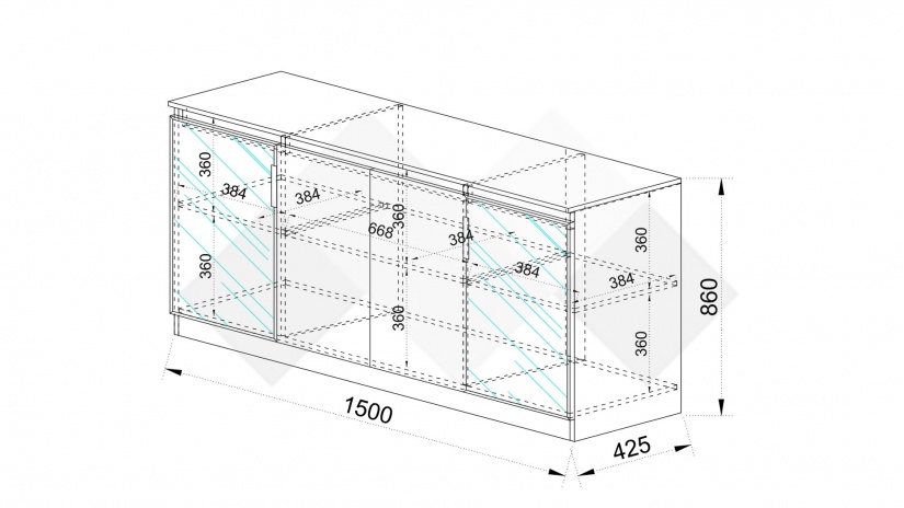 Скрин Лондон дъб герано с кашмир - изглед 3 - МебелМаг Скрин Лондон дъб герано с кашмир - изглед 3