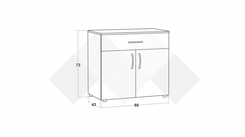 Скрин Галати дъб вотан светъл с антрацит - изглед 2 - МебелМаг Скрин Галати дъб вотан светъл с антрацит - изглед 2