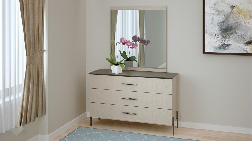 Скрин Салвадор памучно бежов с атрацит - изглед 1