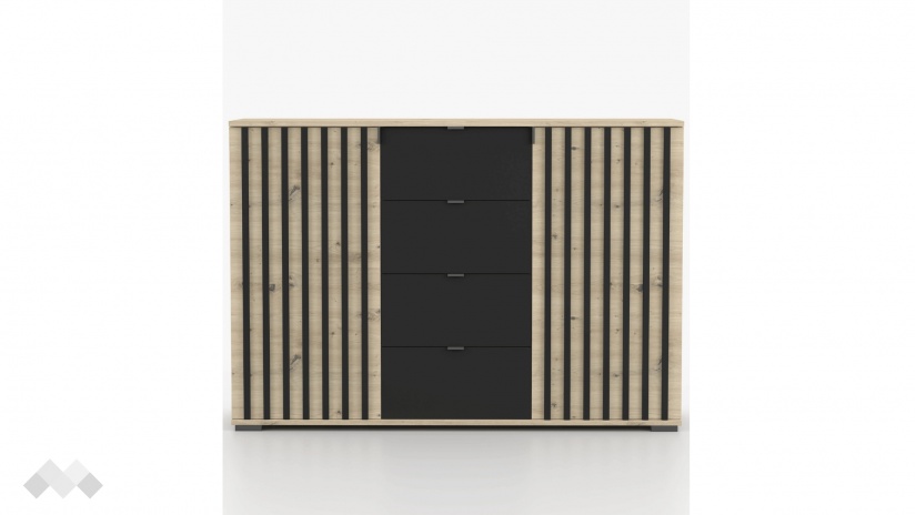 Скрин Верона дъб артисан с тъмен норвежки бор - изглед 1 - МебелМаг Скрин Верона дъб артисан с тъмен норвежки бор - изглед 1