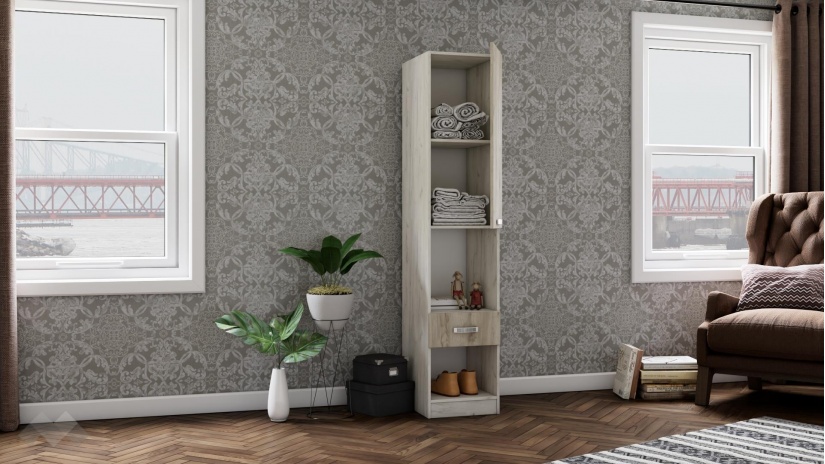 Спален комплект Адам А2 дъб крафт бял - изглед 8 - МебелМаг Спален комплект Адам А2 дъб крафт бял - изглед 8