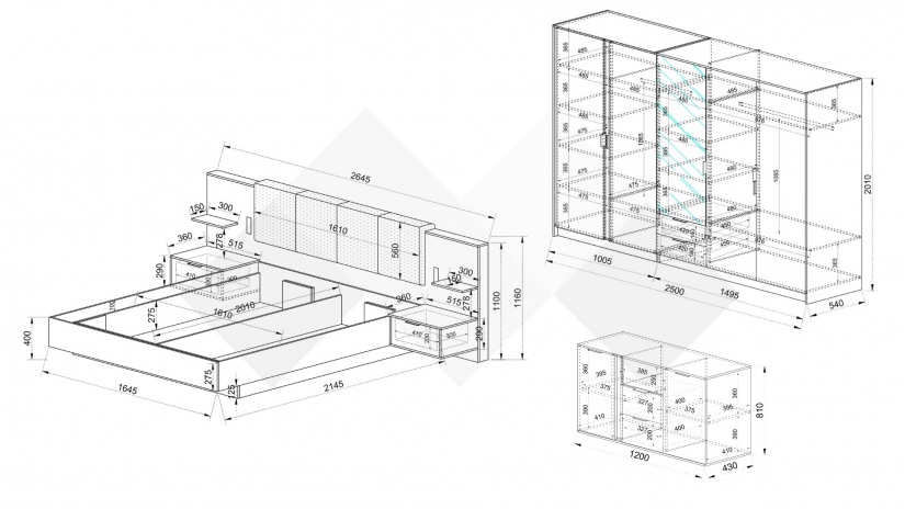 Спален комплект Кашмир К2 кашмир - изглед 4