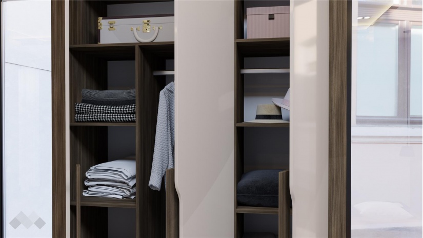 Спален комплект Котанело с включен матрак Бонел 160/200 дъб дилън тъмен с кашмир гланц - изглед 8