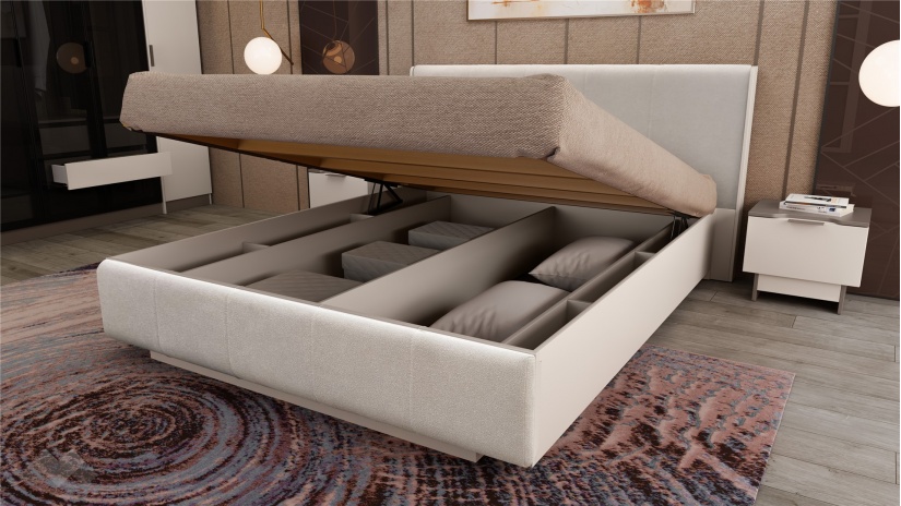 Спален комплект Лусо с включен матрак Бонел 160/200 кашмир с лате - изглед 4