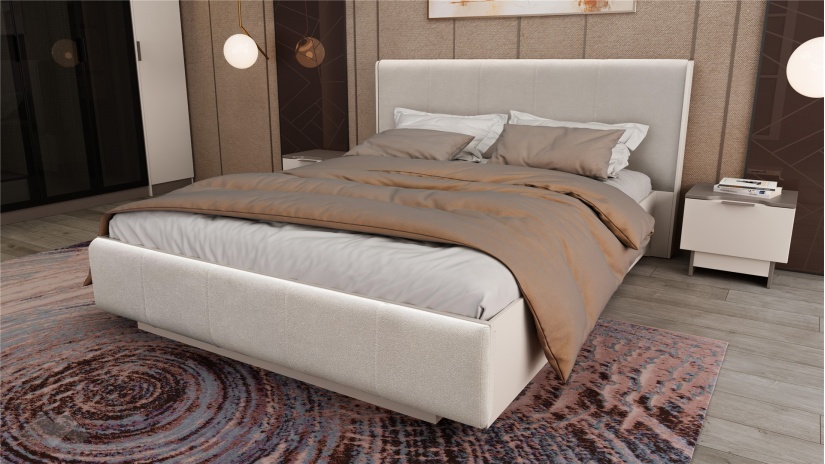 Спален комплект Лусо с включен матрак Бонел 160/200 кашмир с лате - изглед 3