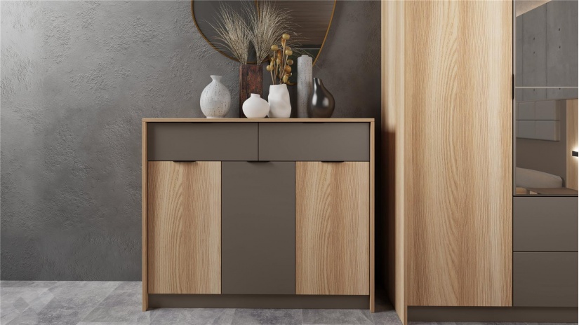 Спален комплект Опиум с включен матрак Бонел 160/200 блонд сърфейс с лате - изглед 11 - МебелМаг Спален комплект Опиум с включен матрак Бонел 160/200 блонд сърфейс с лате - изглед 11