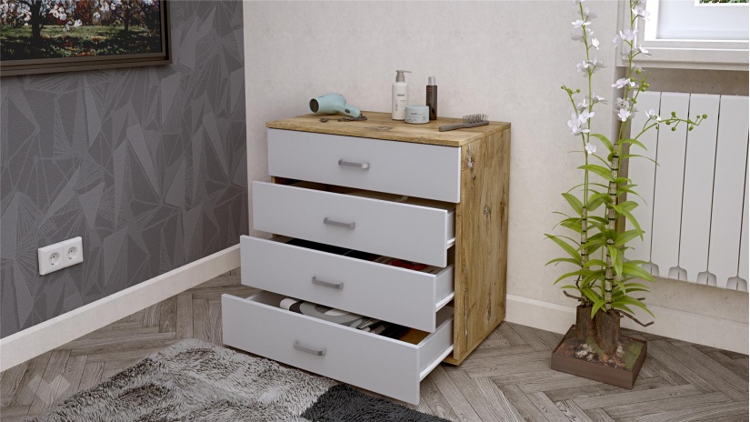 Спален комплект Селтик С3 келтски дъб със светло сиво - изглед 7