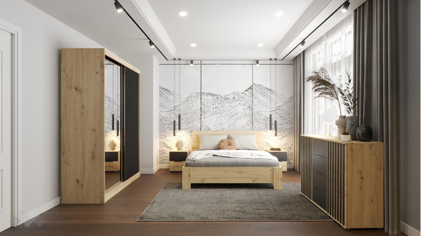 Спален комплект Верона дъб артисан - изглед 1