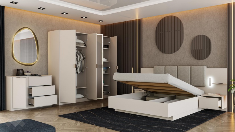 Спален комплект Кашмир кашмир - изглед 2 - МебелМаг Спален комплект Кашмир кашмир - изглед 2