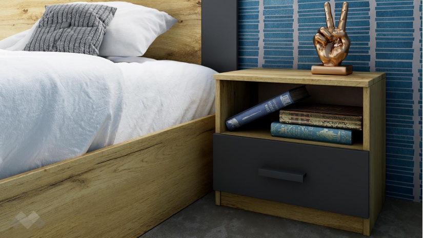 Спален комплект Малена светъл вотан с антрацит - изглед 6