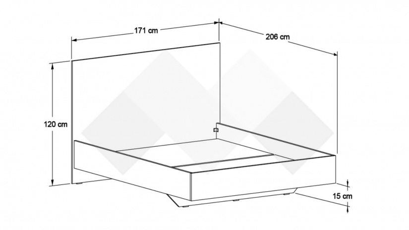 Спалня 160/200 Огняна с включен матрак Бонел 160/200 орех осло - изглед 3 - МебелМаг Спалня 160/200 Огняна с включен матрак Бонел 160/200 орех осло - изглед 3
