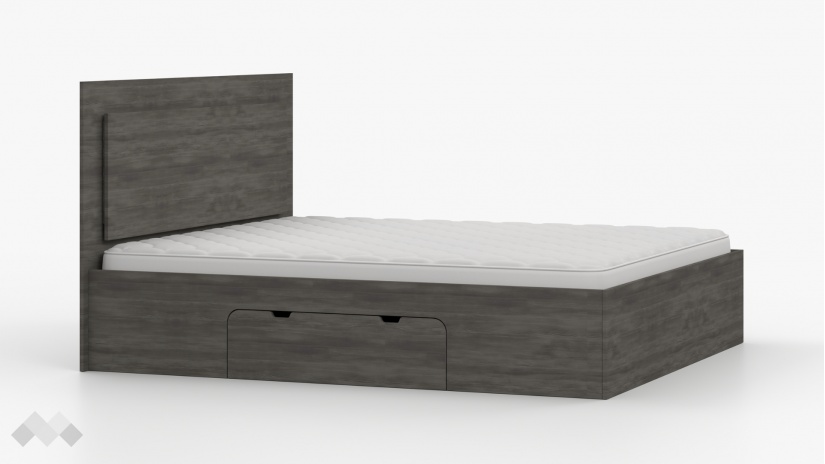 Спалня 160/200 Латте с включен матрак Бонел 160/200 тъмен норвежки бор - изглед 3 - МебелМаг Спалня 160/200 Латте с включен матрак Бонел 160/200 тъмен норвежки бор - изглед 3